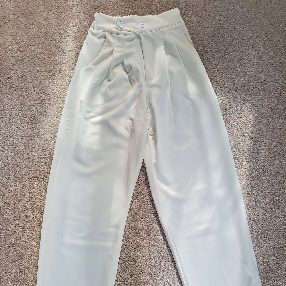 Lightweight silk-like white lounge pants